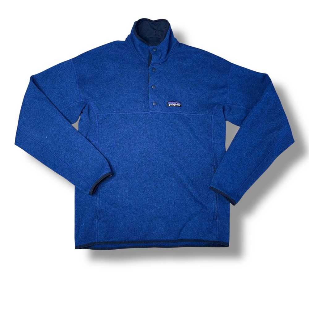 Patagonia Better Sweater Mens Medium Blue Good‎ Snap-T Fleece Pullover Jacket